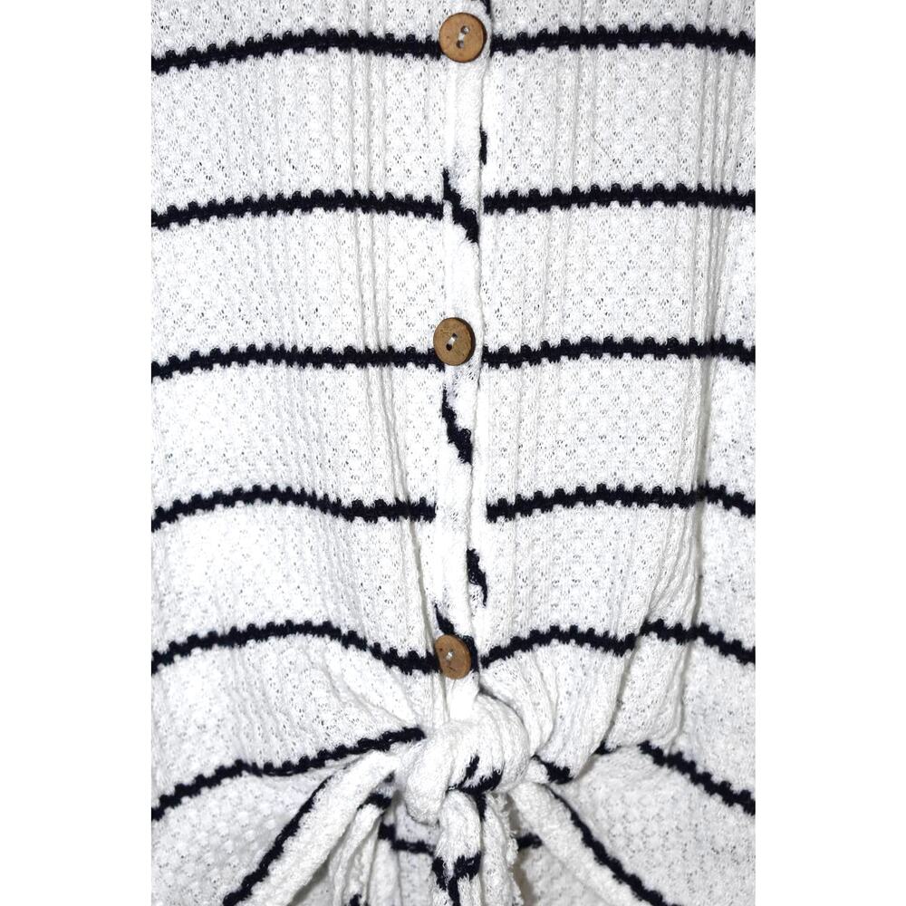 Paper Crane Blue/White Striped Button Tie Tank Size XS - Picture 4 of 4